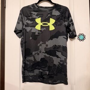 Under Armour Black Camo Tee with Yellow Logo